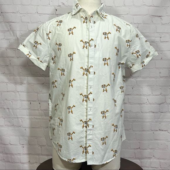 Denim & Flower Other - L DENIM & FLOWER by Ricky Singh super cute shirt with a Pug dabbing nwt